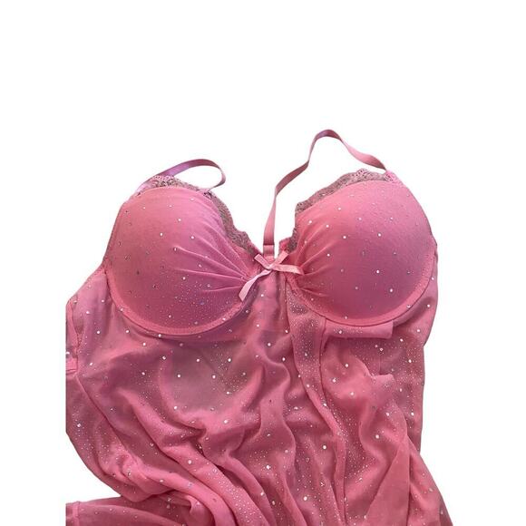 Vintage Native Intimates Pink Sheer Babydoll Lingerie Sleepwear Size 36B - Picture 2 of 6